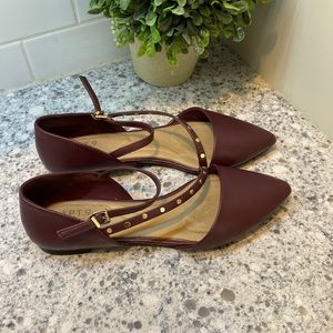 Apt 9 maroon  colored strappy flats size 7